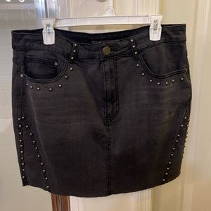 Forever 21 black jean mini skirt